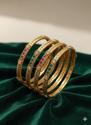 Ruby Emerald Stone Bangle